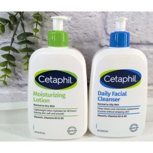 NEW LOT 2🌿Cetaphil Moisturizing Lotion Daily Facial Cleanser 16oz Each Big Size
